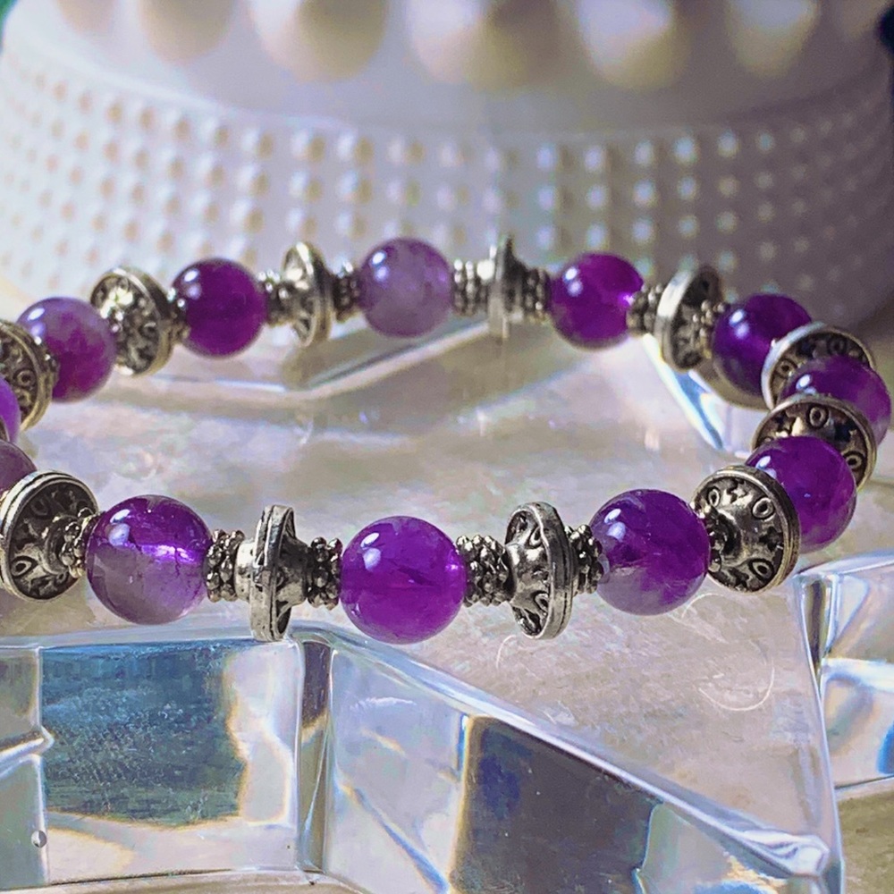 Amethyst handmade astrological bracelet